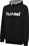 Bluzy męskie - Hummel męska bluza z kapturem Hmlgo Cotton Logo Hoodie czarny czarny M 203511-2001 - miniaturka - grafika 1