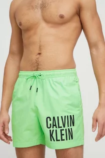 Kąpielówki męskie - Calvin Klein szorty kąpielowe kolor zielony - grafika 1