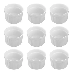 6 - elementowy zestaw foremek do sufletów i zapiekanek z porcelany Biały o wymiarach - Formy do ciast - miniaturka - grafika 1