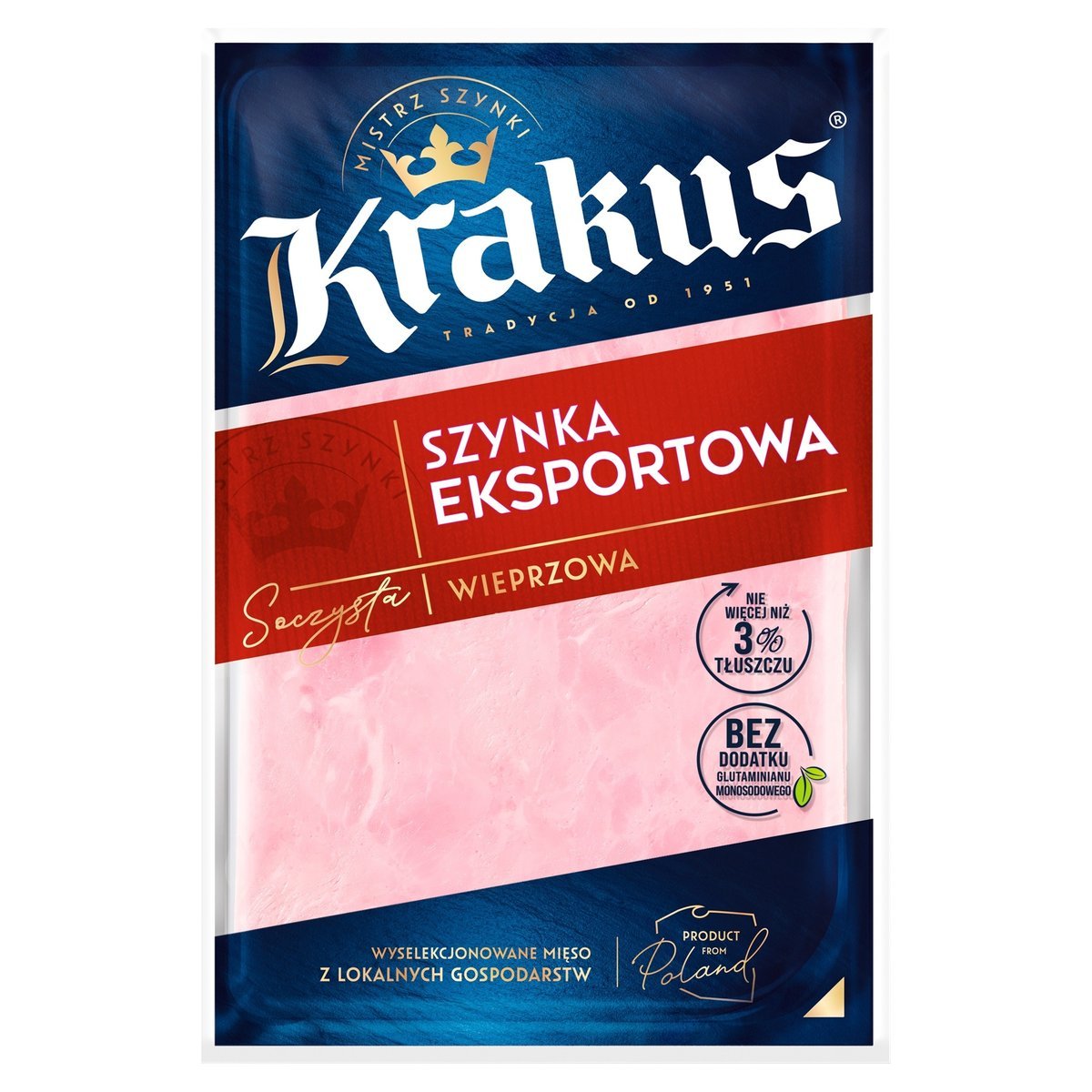Krakus Szynka Eksportowa Wędzona Parzona Naturalna 100 g
