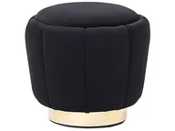 Taborety i hokery - Beliani Puf welurowy 43 cm czarny IRVING - miniaturka - grafika 1