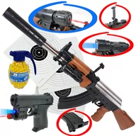 Zabawki militarne - Karabin Na Kulki Ak-47 Kałasznikow Asg+Pistolet+Granat - miniaturka - grafika 1