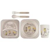 Miseczki i talerzyki dla dzieci - Zestaw naczyń 5 elementów BONJOUR PARIS - beżowy - miniaturka - grafika 1
