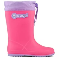 Buty dla dziewczynek - Kalosze Coqui Rainy Collar Jr 8509-100-3602 różowe - miniaturka - grafika 1