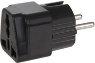 Złącza, przejściówki, adaptery - Maclean Adapter podróżny gniazdo UK na EU czarny (MCE155) - miniaturka - grafika 1
