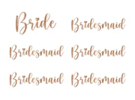 Wieczór panieński i kawalerski - Naklejki na kieliszki Bride i Bridesmaid - 6 szt. - miniaturka - grafika 1