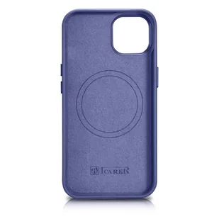 iCarer Case Leather pokrowiec etui z naturalnej skóry do iPhone 14 Plus jasnofioletowy (kompatybilne z MagSafe) - Etui i futerały do telefonów - miniaturka - grafika 3