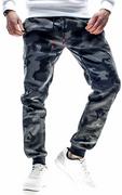 Spodnie sportowe męskie - Spodnie męskie dresowe grafitowe moro Recea - miniaturka - grafika 1