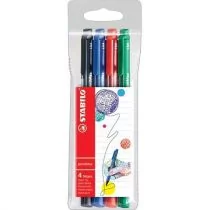 STABILO Stabilo 488/12  01 felt Pen, pointmax, sortowane 4 szt. etui 488/4 - Flamastry - miniaturka - grafika 1