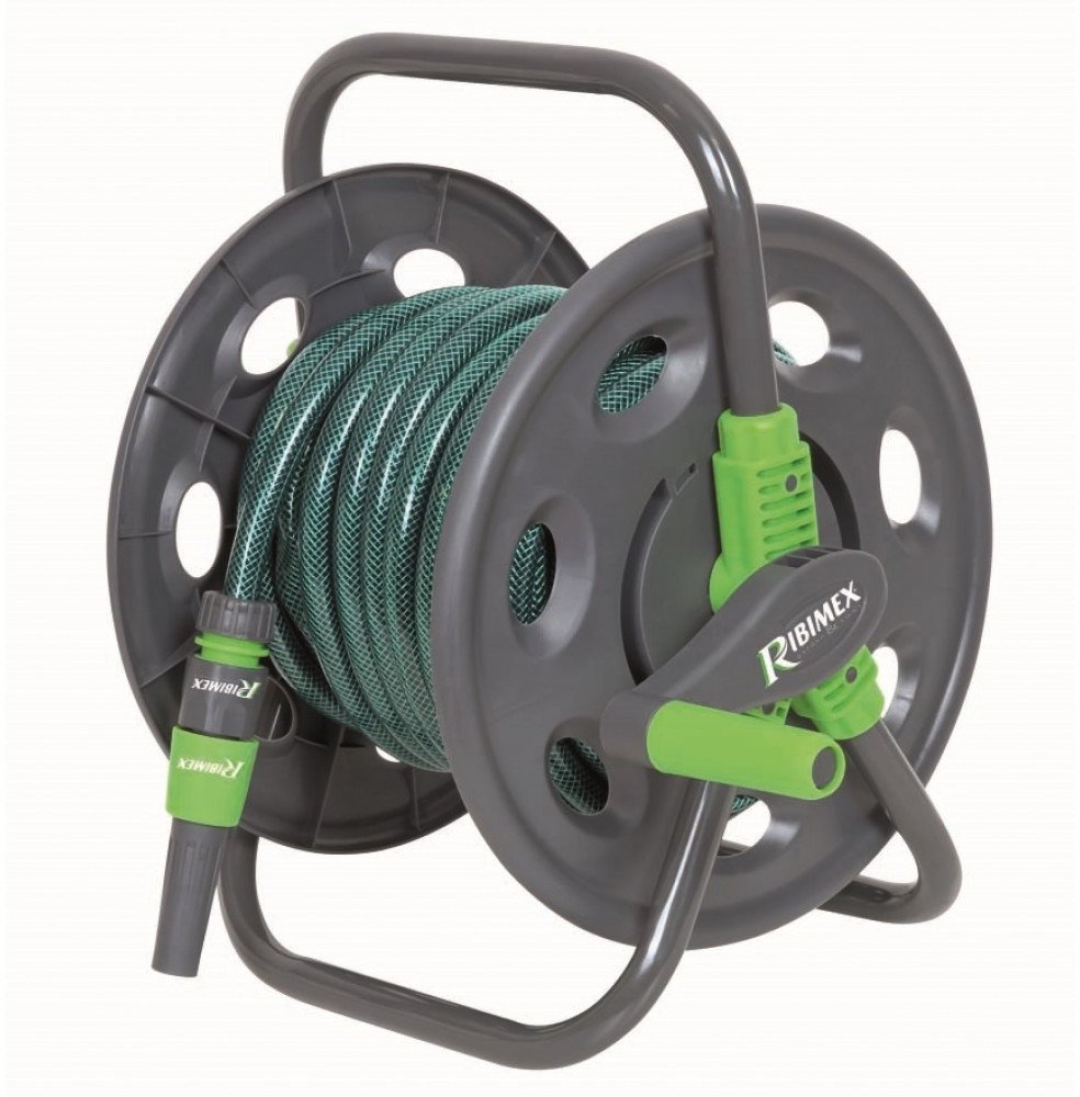 Przenośny bęben na wąż ogrodowy RIBIMEX z pełnym wyposażeniem