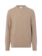 Swetry damskie - Gant Sweter damski z dzianiny Kobiety Bawełna brązowy jednolity, M - miniaturka - grafika 1