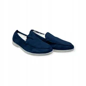 Mokasyny męskie - Mokasyny męskie zamszowe Old Money 48 - miniaturka - grafika 1