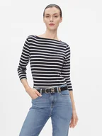 Bluzki damskie - Tommy Hilfiger Bluzka New Cody WW0WW40589 Granatowy Slim Fit - miniaturka - grafika 1
