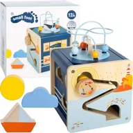 Zabawki interaktywne dla dzieci - Drewniana kostka aktywizująca edukacyjna Plaża - miniaturka - grafika 1