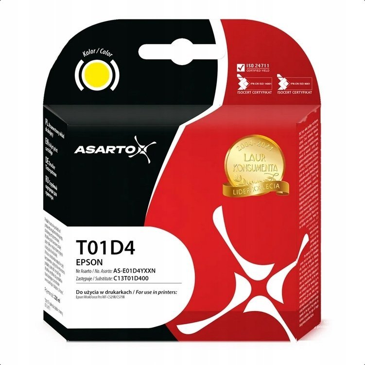 Tusz Asarto Tusz Asarto do Epson T01D4 C13T01D400 20000 str. yellow