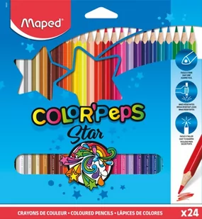 Maped KREDKI TRÓJKĄTNE COLORPEPS 24 SZT 183224 - Kredki, ołówki, pastele i pisaki - miniaturka - grafika 2