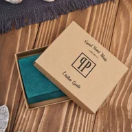 Portfele - Portfel damski skórzany we wzory geometryczne mały vintage zielony RFID Pao - miniaturka - grafika 1