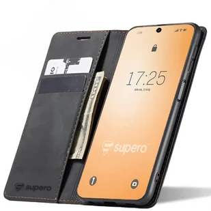 Etui z klapką do Motorola Moto Edge 60 Pro Supero, czarne - Etui i futerały do telefonów - miniaturka - grafika 1