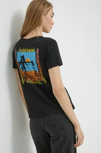 Vans t-shirt bawełniany x STRANGER THINGS kolor czarny - Koszulki sportowe damskie - miniaturka - grafika 1