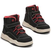 Buty dla chłopców - Dziecięce Wysokie Chłopięce Trzewiki Cieple Na Jesień Na Zimę Trapery Botki Buciki Czarne 22 - miniaturka - grafika 1