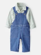 Pajacyki dla niemowląt - carter's 2-częściowy zestaw w kolorze niebiesko-zielono-kremowym - miniaturka - grafika 1