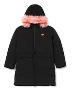 Kurtki i płaszcze dla dziewczynek - 4F JUNIOR Down Jacket dla dziewczynek, DEEP BLACK, 140 - miniaturka - grafika 1