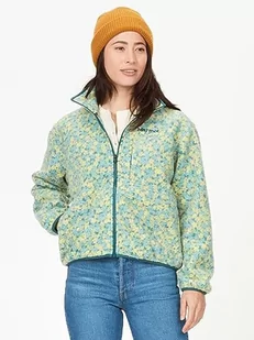 Marmot Damska kurtka polarowa Wm's Aros z nadrukiem, ciepła kurtka polarowa, bluza outdoorowa na zamek błyskawiczny, oddychający i wiatroszczelny sweter, Limelight Winter Flower, XL - Kurtki damskie - miniaturka - grafika 1