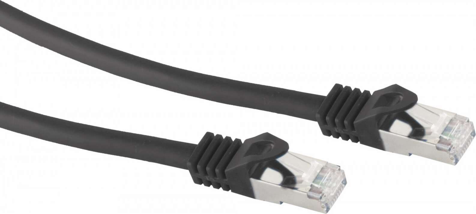 S/CONN kabel sieciowy o maksymalnej łączności - kabel krosowy RJ45 S/FTP, PIMF, kabel surowyCat.7, bezhalogenowy, czarny, 2,0 m (75512-S)