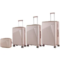 Walizki - Zestaw walizek SEMI LINE T5758-0 Beżowy - miniaturka - grafika 1