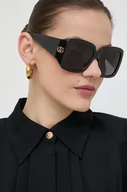 Okulary przeciwsłoneczne - Gucci okulary przeciwsłoneczne damskie kolor czarny - miniaturka - grafika 1