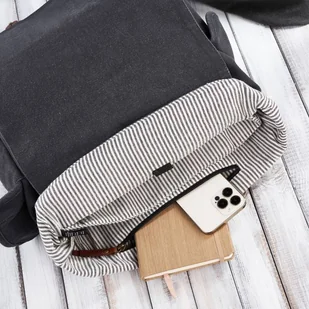 PLECAK MĘSKI NA LAPTOPA A4 ZE SKÓRY WEGAŃSKIEJ PAOLO PERUZZI E-03-MC - Torby na laptopy - miniaturka - grafika 6