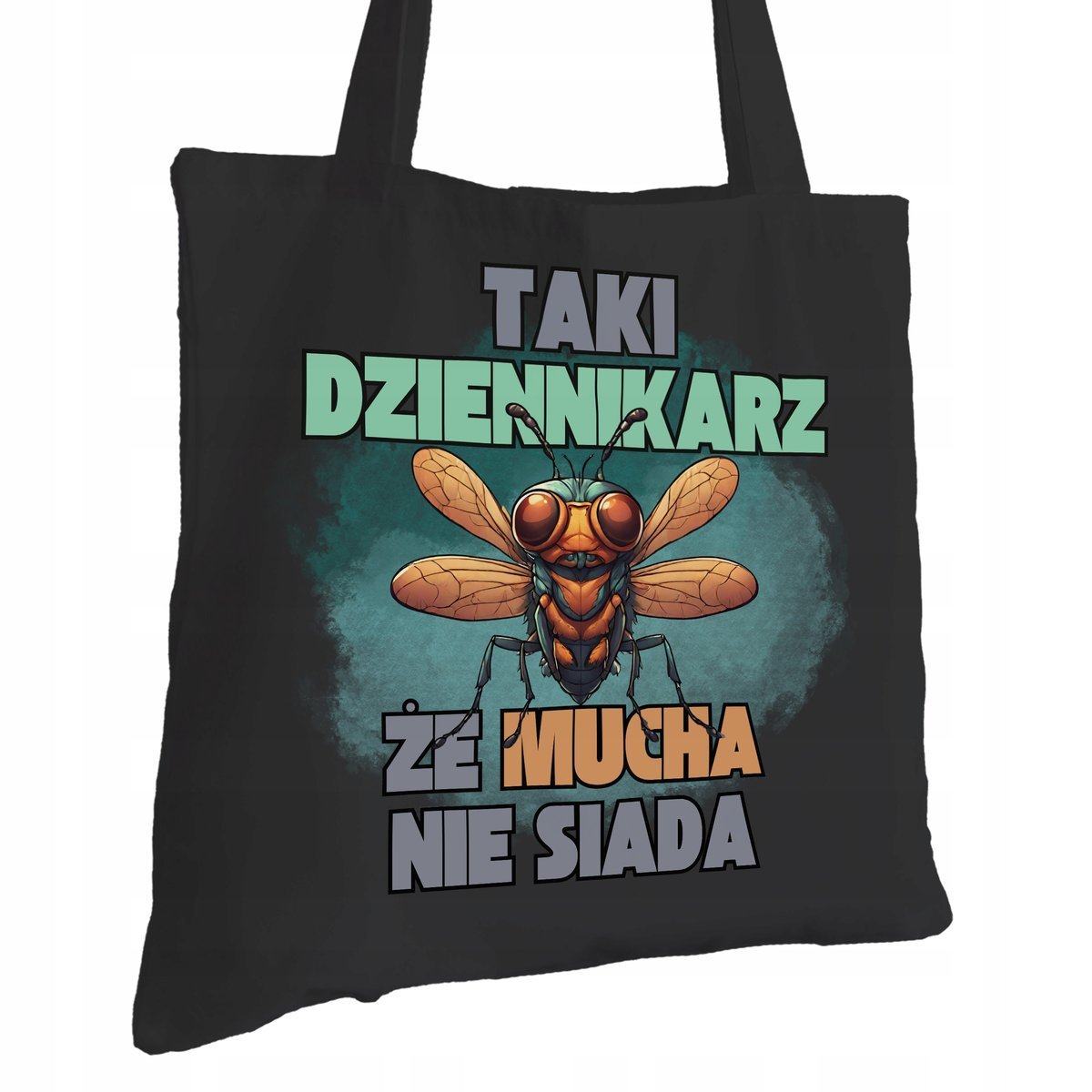 Torba Bawełniana dla Dziennikarza Czarna Prezent ekologiczna Trwały Nadruk