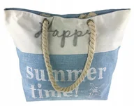 Torebki damskie - Torba plażowa Happy Summertime jasnoniebieska. - miniaturka - grafika 1