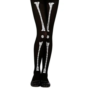 Rajstopy dziecięce czarne kości halloween szkielet-11-14 - Rajstopy - miniaturka - grafika 1