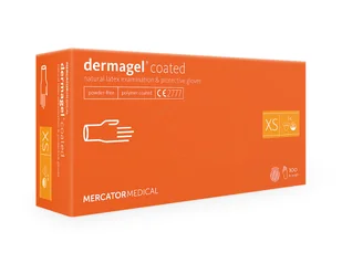 Mercator Medical, Rękawice Lateksowe Dermagel Coated Xs, 100 sztuk - Rękawiczki jednorazowe - miniaturka - grafika 1