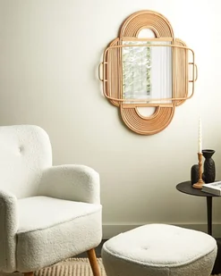 Rattanowe lustro ścienne 70 x 90 cm jasne ALCORN Lumarko! - Lustra - miniaturka - grafika 3