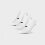 Skarpetki męskie - Męskie skarpetki niskie (3-pack) 4F 4FWMM00USOCM275 - białe - miniaturka - grafika 1