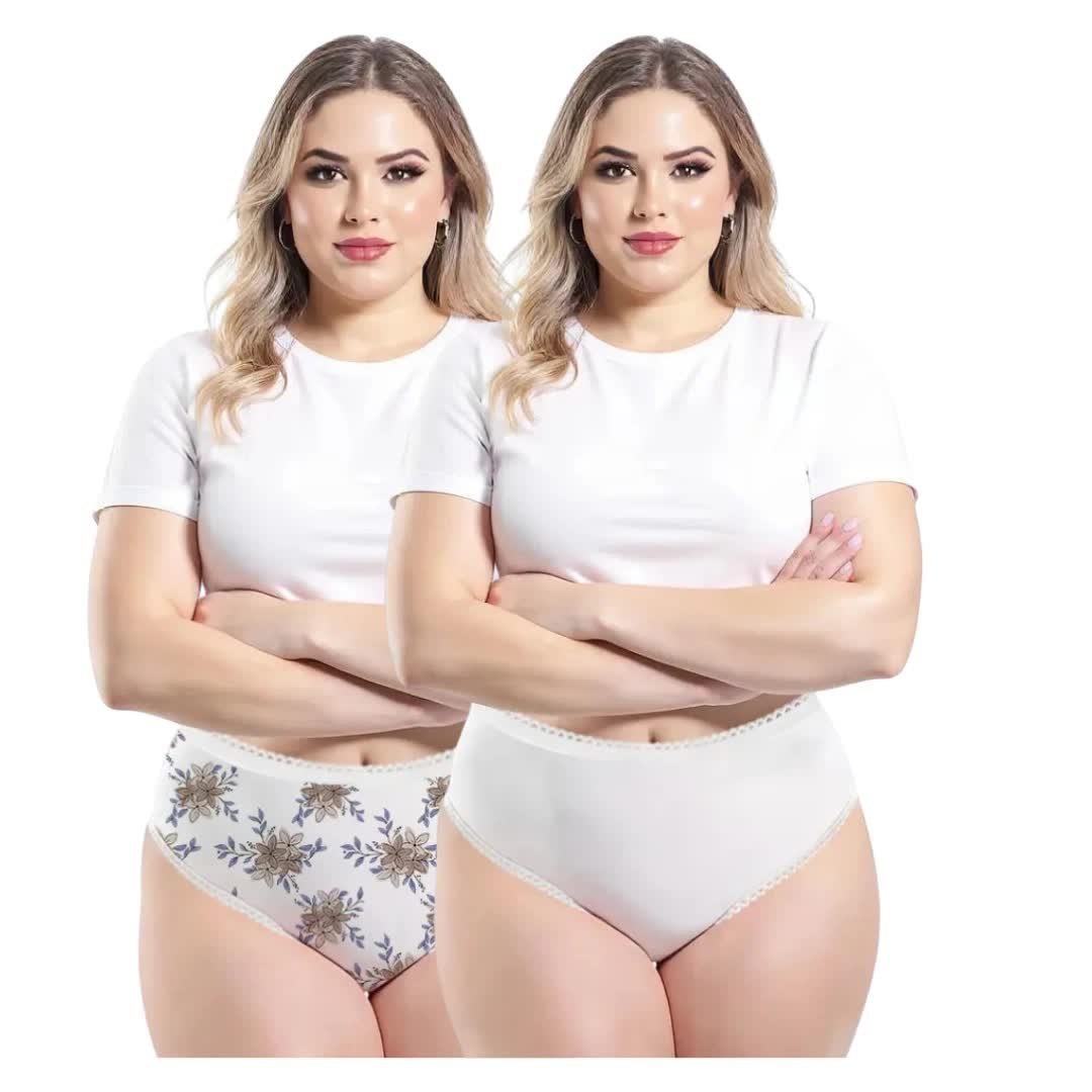 Bielizna damska wysoki stan, kwiaty 2 pack, rozmiar XXL Captain Mike