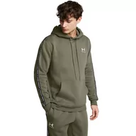 Bluzy sportowe męskie - Męska bluza dresowa nierozpinana bez kaptura Under Armour UA Icon Fleece Hd Taping - khaki - UNDER ARMOUR - miniaturka - grafika 1