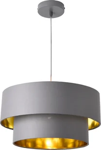 lux.pro lampa wisząca E27 lampa sufitowa lampa wisząca 40 cm metal tkanina szaro-złoty - Lampy sufitowe - miniaturka - grafika 1