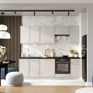 Meble kuchenne - Zestaw Mebli Kuchennych CAMI 240 x 180 cm Beżowy Mat Nowoczesny - miniaturka - grafika 1