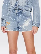 Spodenki damskie - Guess Szorty jeansowe Mom W3GD26 D4YO0 Niebieski Regular Fit - miniaturka - grafika 1