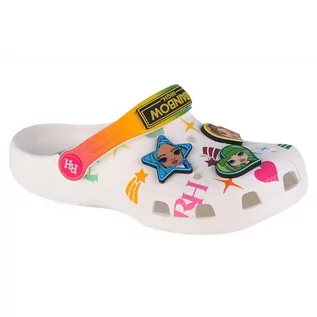 Buty dla dziewczynek - Klapki Crocs Classic Rainbow High Kids Clog 208117-90H białe - grafika 1