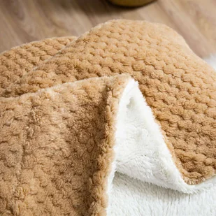 Koc 150 x 200 Mikrofibra Baranek Sherpa Beżowy - Koce Koc 150 x 200 Mikrofibra Baranek Sherpa Beżowy - Koce - miniaturka - grafika 8