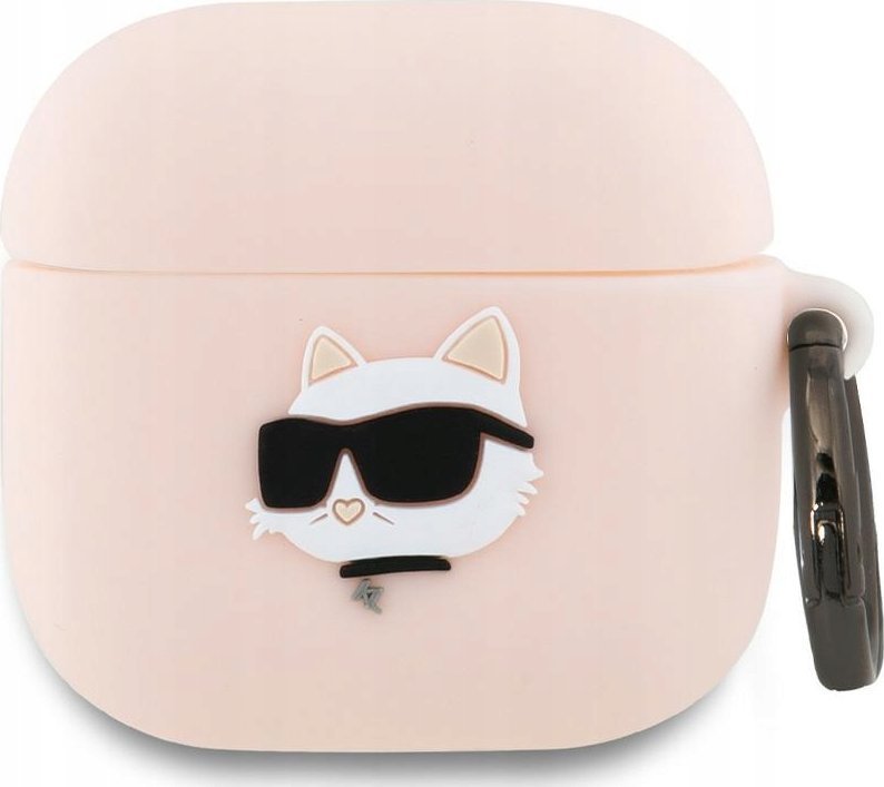 Karl Lagerfeld KLA4RUNCHP AirPods 4 cover różowy/pink Silicone Choupette Head 3D