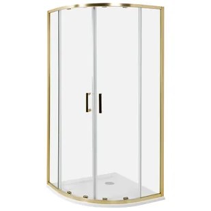 Beliani Kabina prysznicowa JUKATAN 90 x 90 x 185 cm Złoty - Kabiny prysznicowe - miniaturka - grafika 1