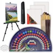 Przybory szkolne - Zestaw Malarski Artystyczny Do Malowania Ze Sztalugą Farby Akrylowe Prezent - miniaturka - grafika 1