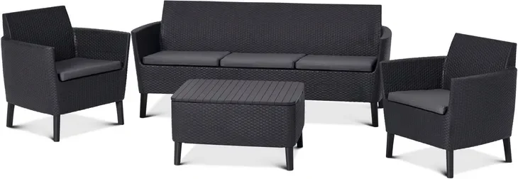 Zestaw mebli ogrodowych komplet ogrodowy tarasowy sofa dwa fotele stolik