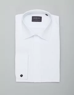 koszula fabrizia 00414 na spinki biały slim fit - Koszule męskie - miniaturka - grafika 1