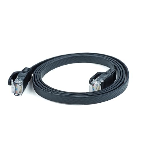 PNI Płaski kabel sieciowy S/STP CAT7 U7015B, patch, 2 x RJ45, 4 pary przewodów, 32AWG, miedź, 10 Gb/s, 600 MHz, 1,5 m, czarny